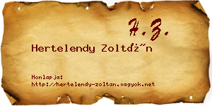 Hertelendy Zoltán névjegykártya